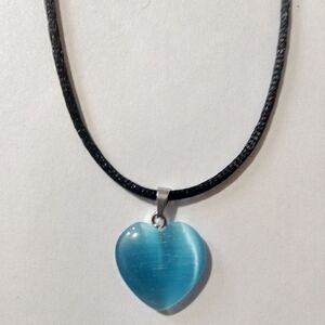 Glass Heart & Nylon Cord Necklace